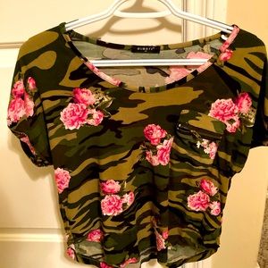 Army Rose Crop Top